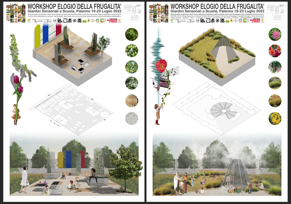 Documentazione fotografica del workshop giardini sensoriali alla scuola De Amicis