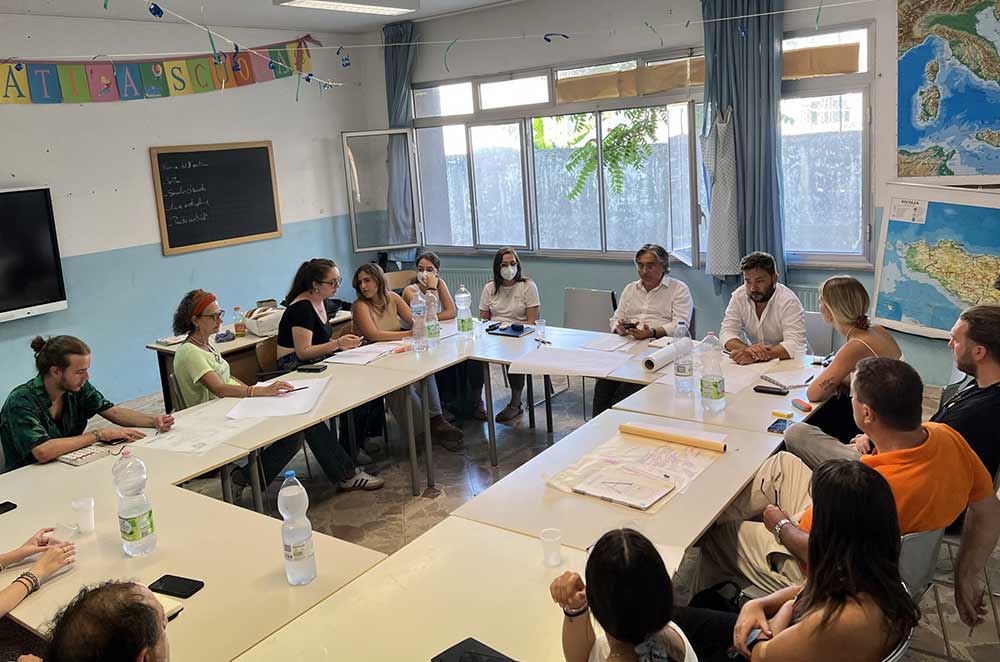 Lavori di allestimento al giardino sensoriale sonoro - installazioni interattive