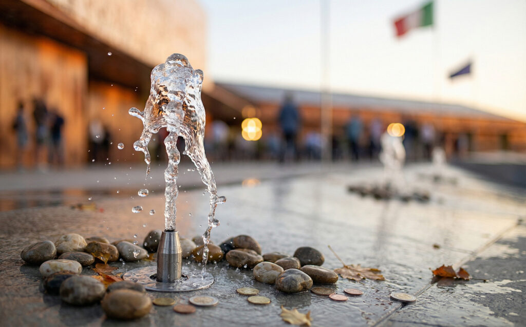 Render della fontana del Polo Fieristico di Valledolmo - Viz PRO of the Week su CG Connect